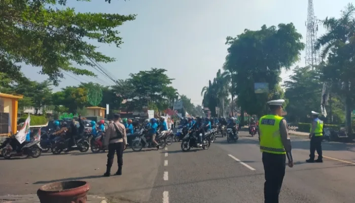 Peringatan Hari Buruh 2025 di Trasa, Polres Tegal Kerahkan Personel Pengamanan