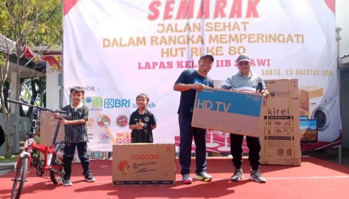 Jalan Sehat Meriah di Lapas Slawi, Doorprize Kulkas hingga Mesin Cuci Jadi Rebutan