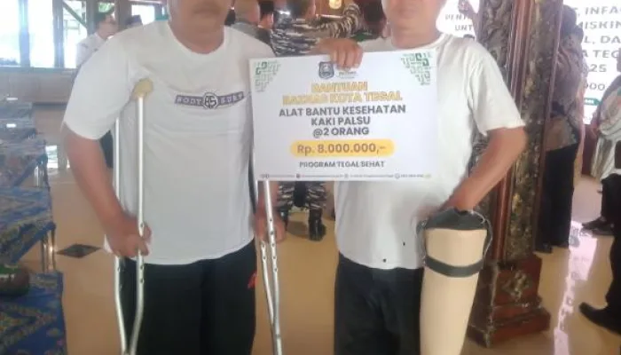 Darto dan Warna Lebih Nyaman Beraktivitas, Berkat Bantuan Kaki Palsu dari Baznas Kota Tegal