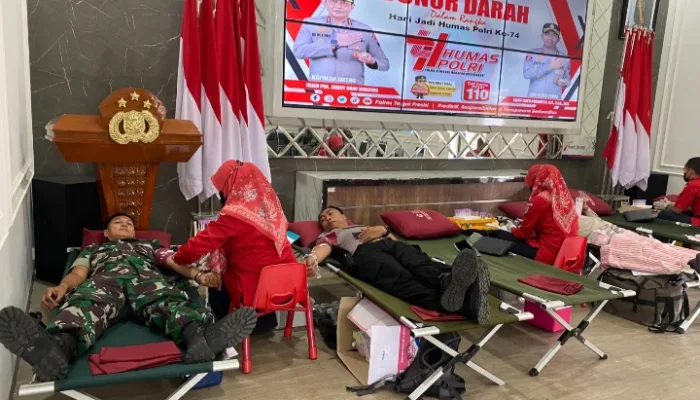 Peringati Hari Jadi Humas Polri ke-74, Polres Tegal Gelar Donor Darah