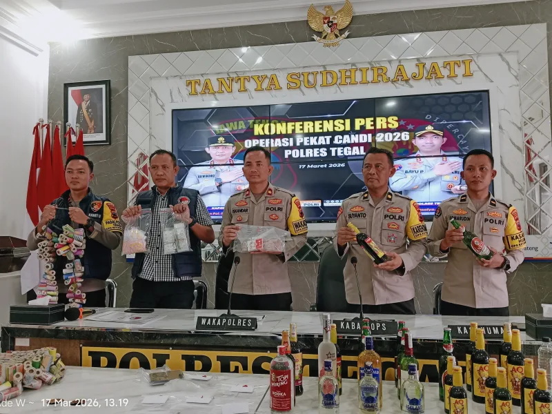 Dari Premanisme hingga Narkoba, 148 Kasus Terjaring Operasi Pekat Candi 2026 Polres Tegal