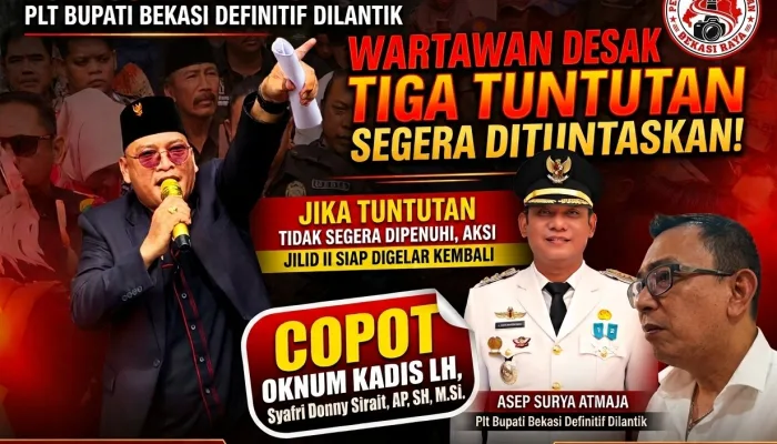 Bupati Bekasi Definitif Dilantik, Koordinator Aksi Desak Tuntaskan 3 Tuntutan Wartawan Soal Kadis DLH